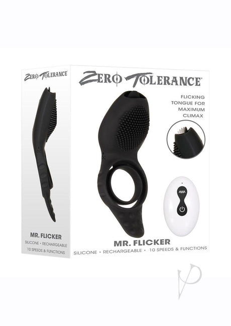 Mr. Flicker Rechargeable Silicone Cock Ring - Black