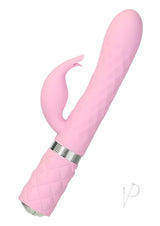 Pillow Talk Lively Silicone Rechargeable Dual Motor Massager with Swarovski Crystal - Pink