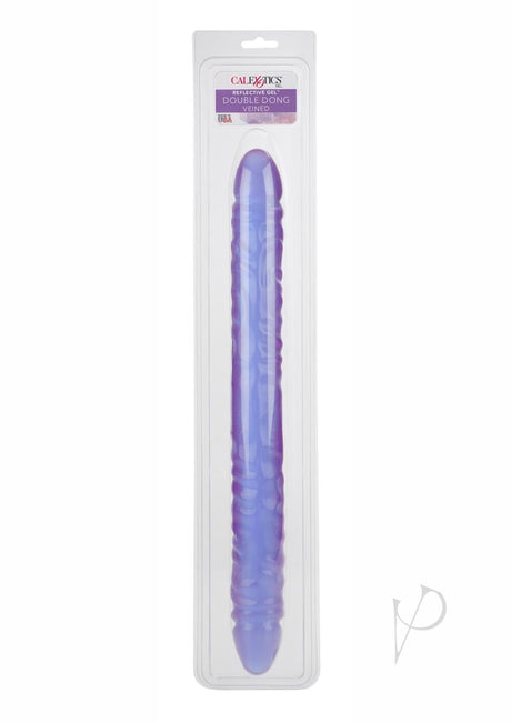 Reflective Gel Veined Double Dildo 18in - Purple