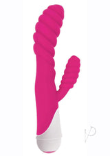 Gossip Diana 20x Rippled Silicone Rabbit Vibrator - Pink