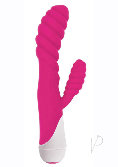 Gossip Diana 20x Rippled Silicone Rabbit Vibrator - Pink