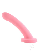 Daze Silicone Curved Dildo with Suction Cup 7in - Pink