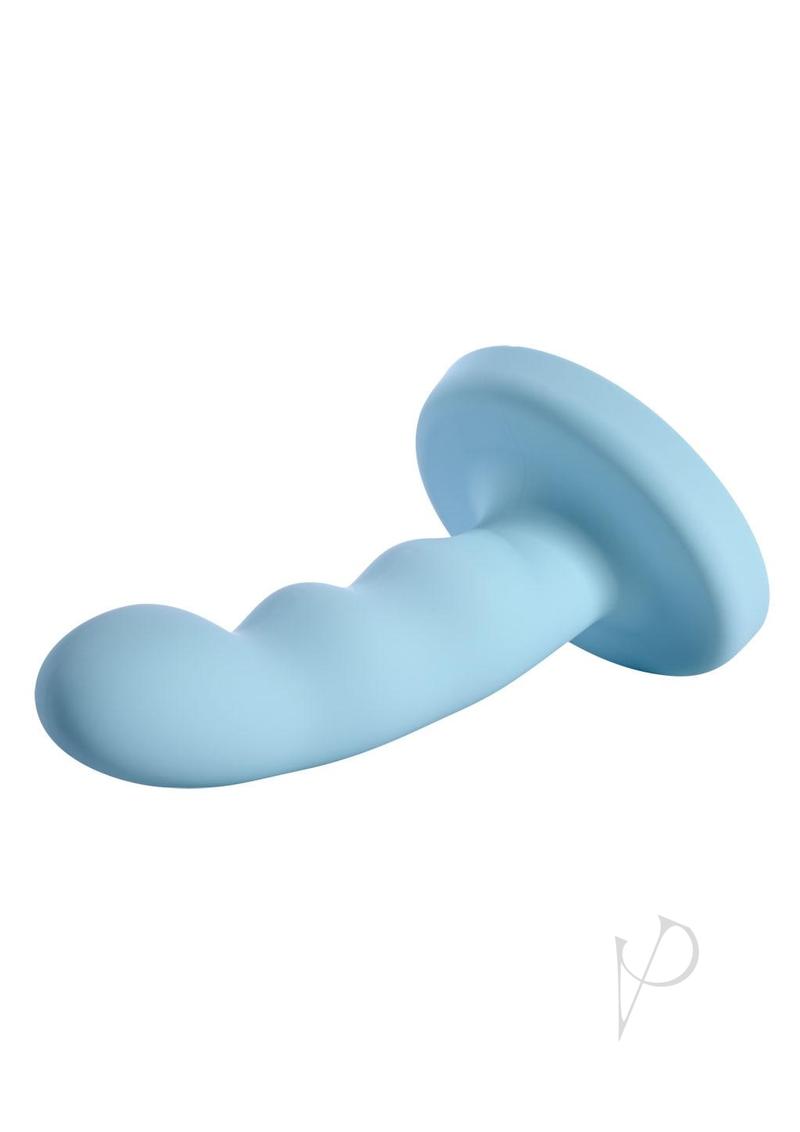 Jaspar Silicone Curved Dildo with Suction Cup 6in - Aqua