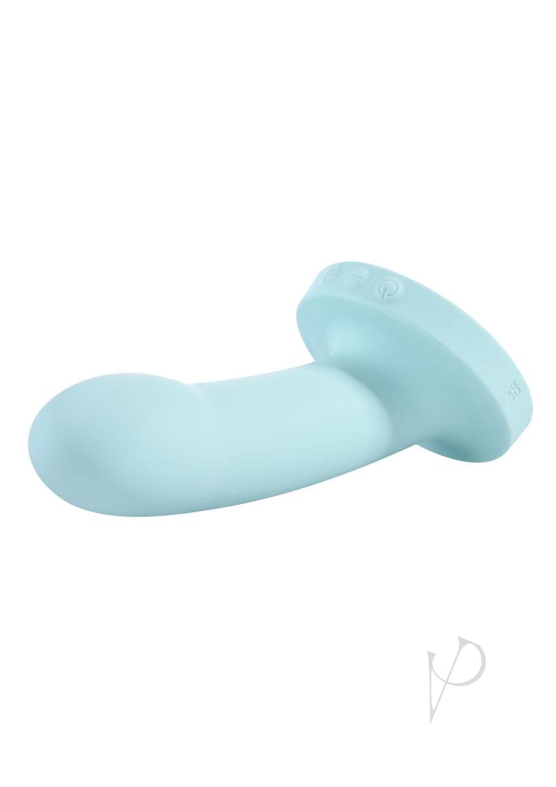 Myst Silicone Curved Dildo with Suction Cup 5in - Blue