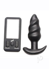 Bang 25x Rechargeable Silicone Swirl Anal Plug with Remote Control - Black