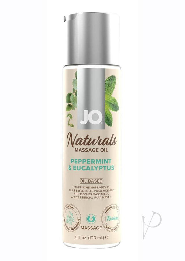 JO Naturals Peppermint and Eucalyptus Massage Oil 4oz