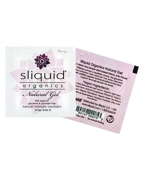 Sliquid Organics Natural Lubricating Gel - .17 oz Pillow