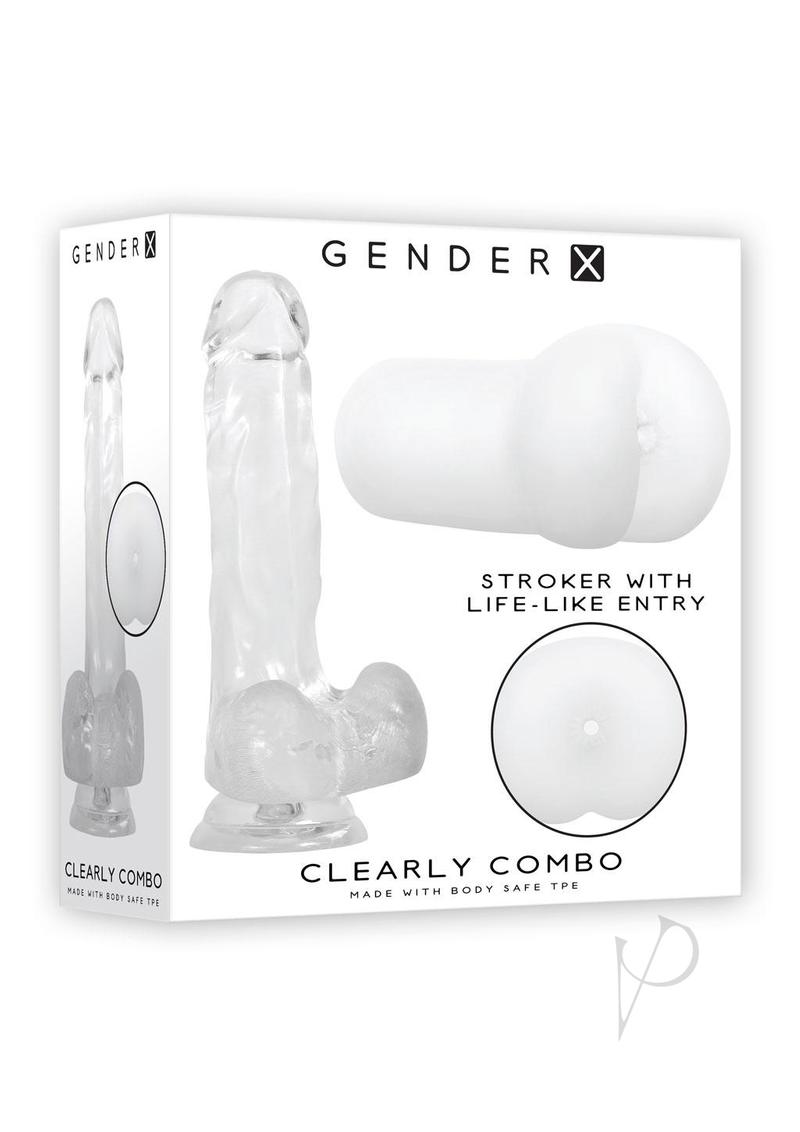 Gender X Clearly Combo Dildo and Stroker Kit (2 piece set) - Clear