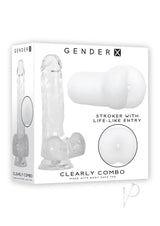 Gender X Clearly Combo Dildo and Stroker Kit (2 piece set) - Clear
