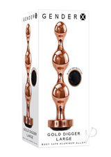 Gender X Gold Digger Anal Plug - Large - Rose Gold/Black