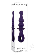 Gender X Ring Pop Rechargeable Silicone Vibrating Anal Plug - Purple