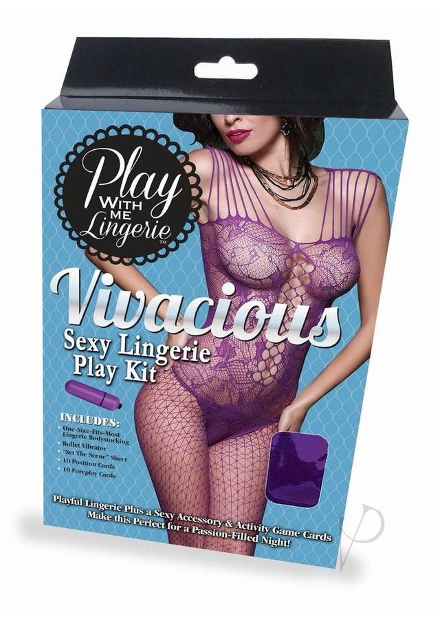 Play with Me Lingerie Vivacious Sexy Lingerie Play Kit - Purple/Blue