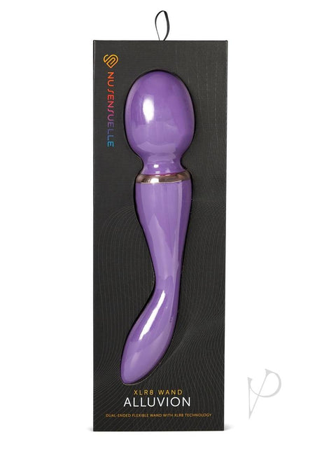 Nu Sensuelle XLR8 Alluvion Silicone Rechargeable Wand Massager - Purple/ Rose Gold