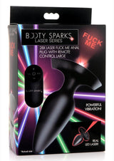 Booty Sparks Laser F... Me Rechargeable Silicone Anal Plug with Remote Control - Large - Black with Red Light