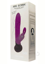 Mini Bonnie and Clyde Rechargeable Silicone Rabbit Vibrator - Purple/Black
