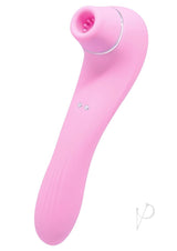 Alive Midnight Quiver Rechargeable Silicone Dual End Vibrator and Clitoral Stimulator - Pink