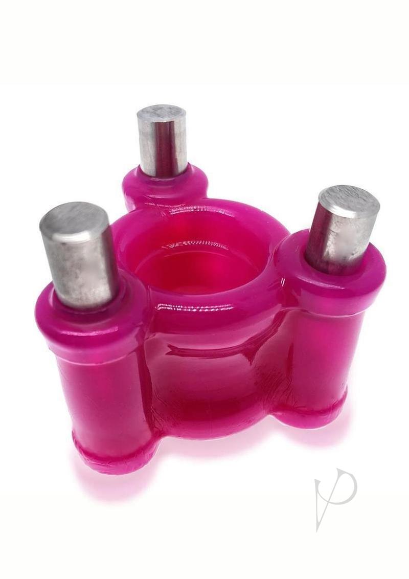 Oxballs Heavy Squeeze Ballstretcher with Stainless Steel Weights - Hot Pink