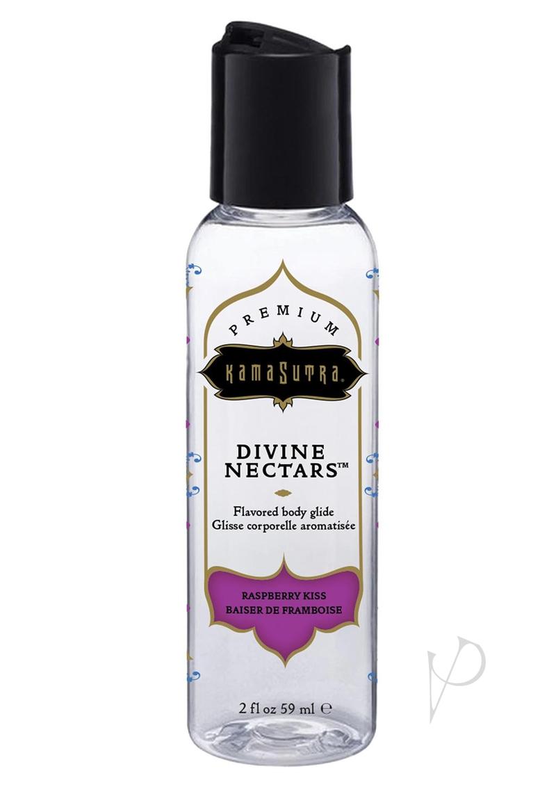 Kama Sutra Divine Nectars Water Based Flavored Body Glide Lubricant 2oz - Raspberry Kiss