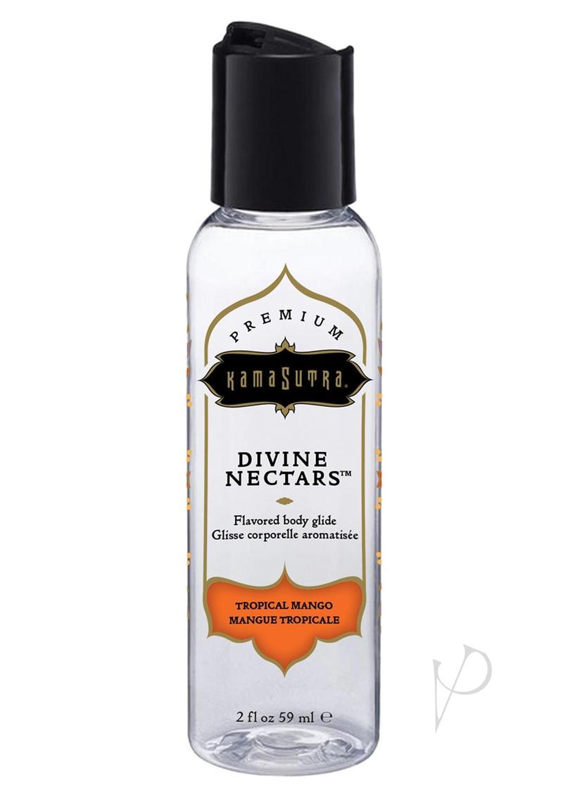 Kama Sutra Divine Nectars Water Based Flavored Body Glide Lubricant 2oz - Tropical Mango