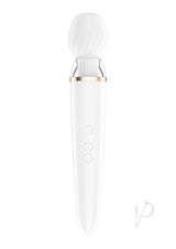 Satisfyer Double Wand-er Rechargeable Silicone Waterproof Massager with Attachment - White