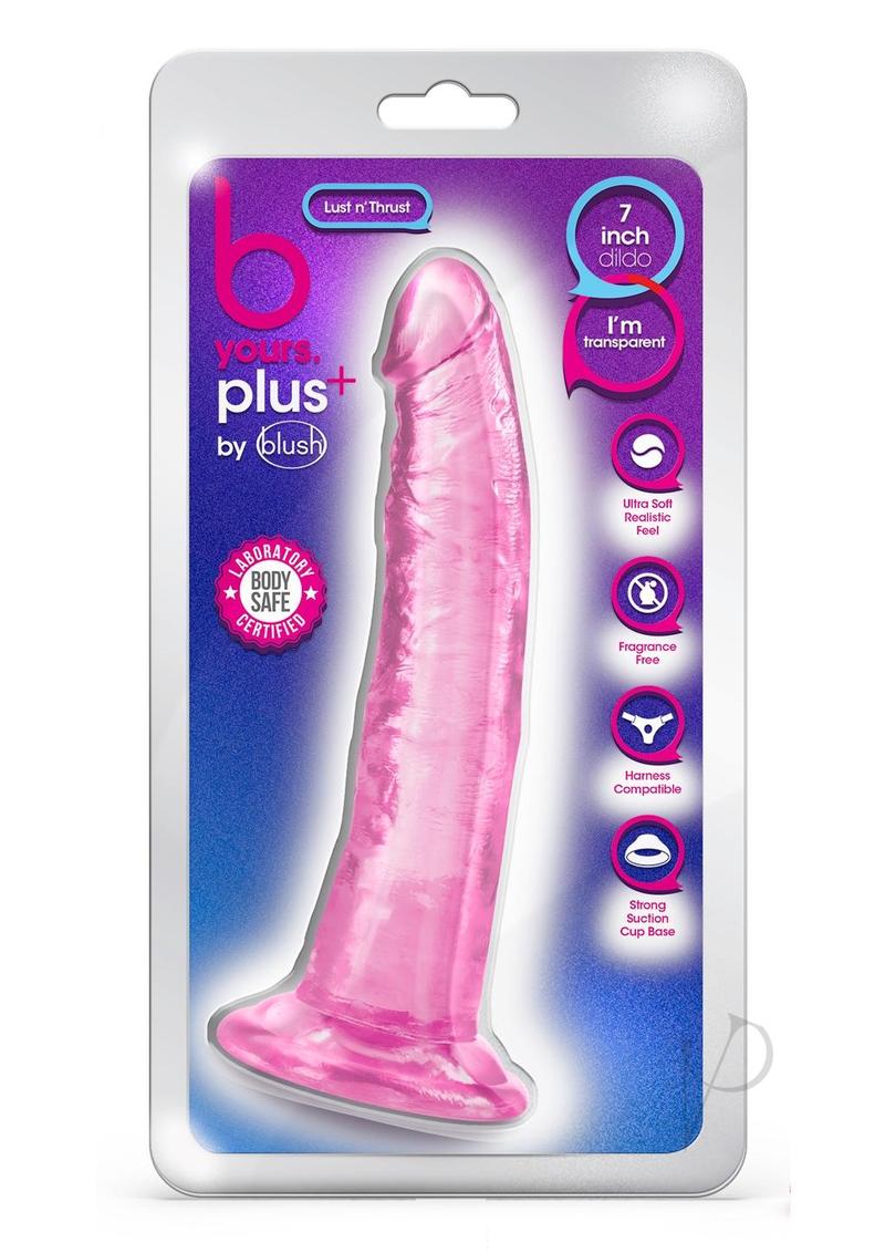 B Yours Plus Lust n' Thrust Realistic Dildo 7.5in - Pink
