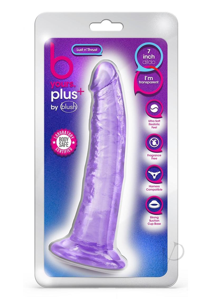 B Yours Plus Lust n' Thrust Realistic Dildo 7.5in - Purple