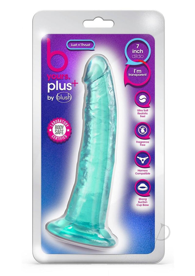B Yours Plus Lust n' Thrust Realistic Dildo 7.5in - Teal