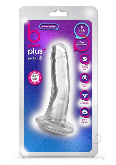 B Yours Plus Hard n' Happy Realistic Dildo 5.5in - Clear