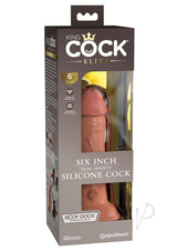 King Cock Elite Dual Density Silicone Dildo 6in - Caramel