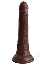 King Cock Elite Dual Density Silicone Dildo 7in - Chocolate