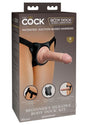 King Cock Beginner's Silicone Body Dock Strap-on Kit with Dildo 6in - Vanilla/Black