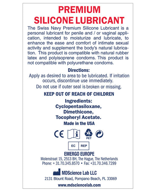Swiss Navy Silicone Lubricant 16oz/473ml