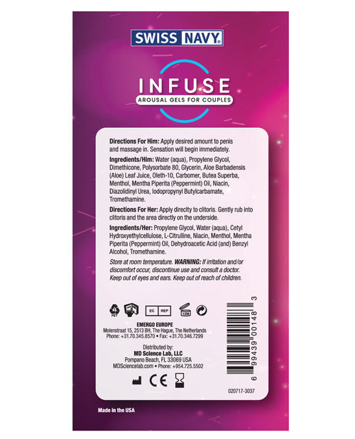 Swiss Navy Infuse Arousal 2 His and Hers 2oz Set