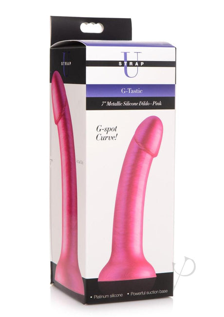 Strap U G-Tastic Metallic Silicone Dildo 7in - Pink