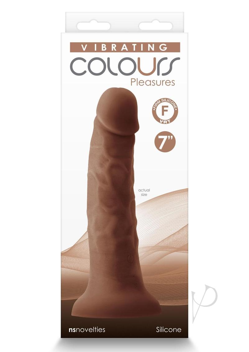 Colours Pleasures Silicone Vibrating Dildo 7in - Chocolate