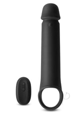 Renegade Brute Rechargeable Silicone Vibrating Penis Extension with Remote Control - Black