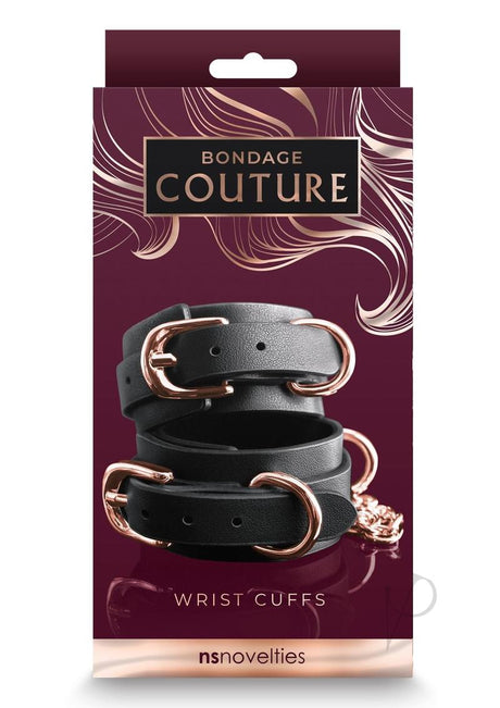 Bondage Couture Wrist Cuffs - Black