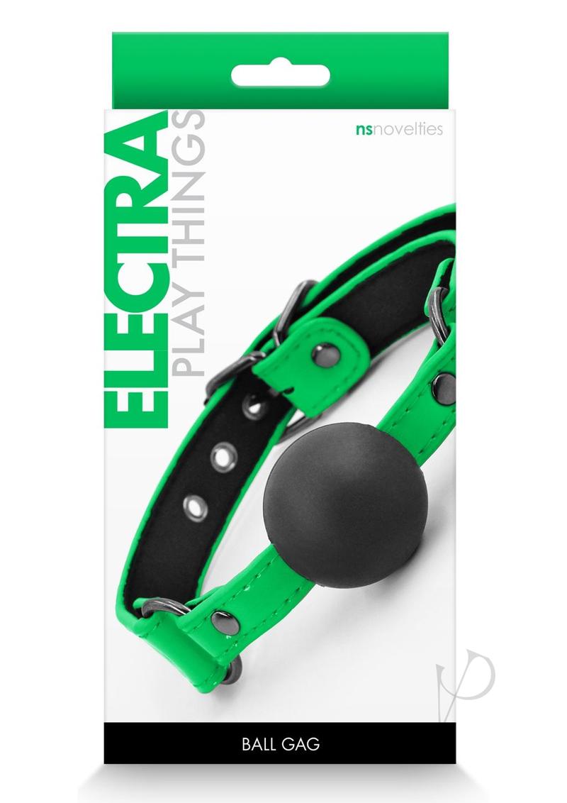 Electra Play Things PU Leather Ball Gag - Green