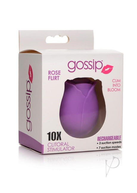 Gossip Rose Flirt 10X Rechargeable Silicone Clitoral Stimulator - Purple