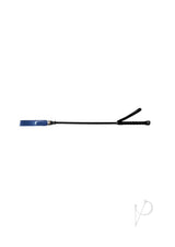 Rouge Leather Short Riding Crop with Slim Tip - Blue