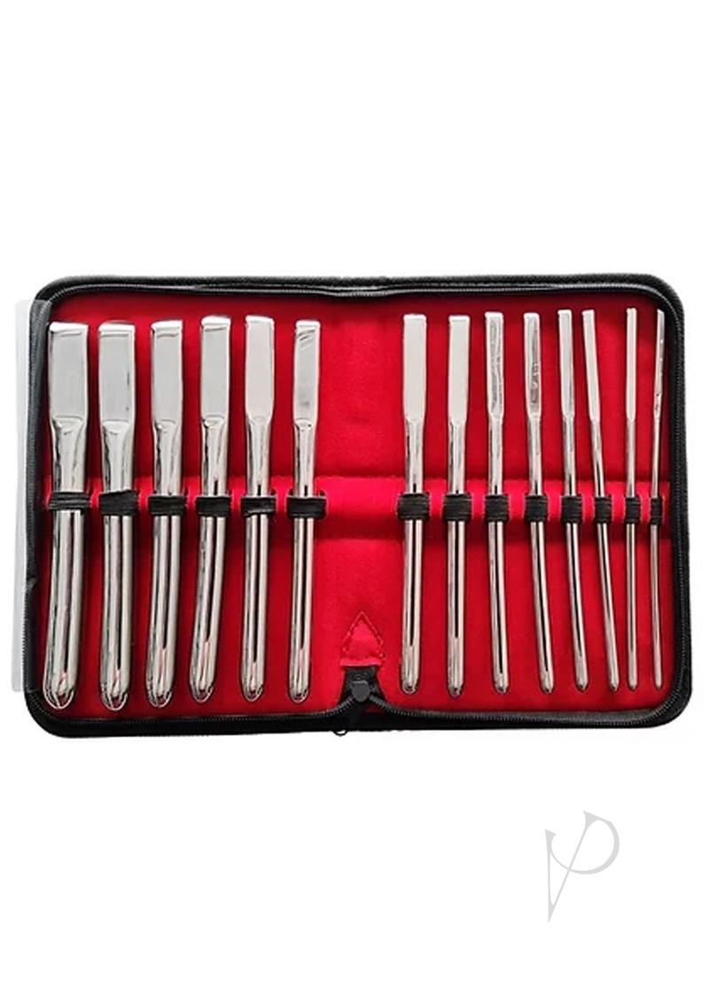 Rouge Hegar Stainless Steel Uterine Dilator Set (14 Piece Set) - Silver