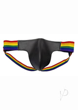 Rouge Leather Jock with Pride Stripes - Medium - Multicolor