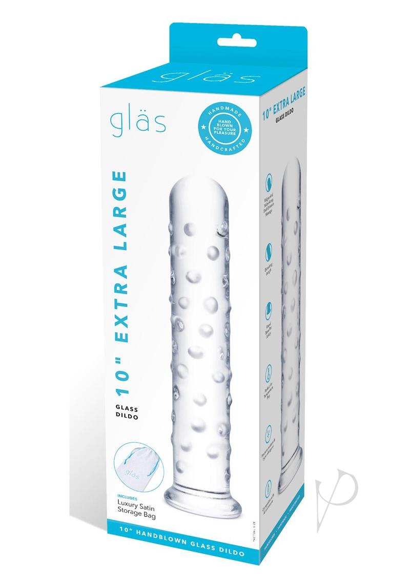 Glas Extra Large Glass Dildo 10 in - Clear