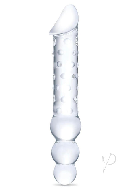 Glas Double Ended Glas Dildo with Anal Beads 12in - Clear