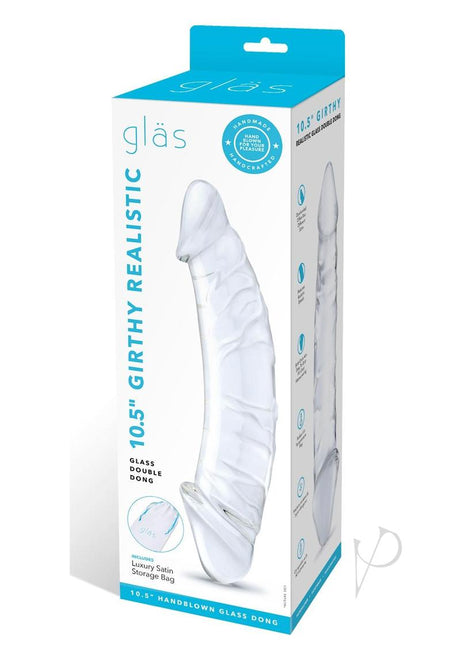 Glas Girthy Realistic Glass Double Dong 10.5in - Clear