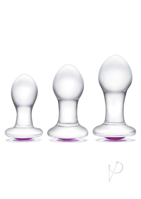 Bling Bling Glass Anal Training Kit (3 piece) - Clear