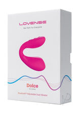 Lovense Dolce Silicone Rechargeable Dual Vibrator - Pink