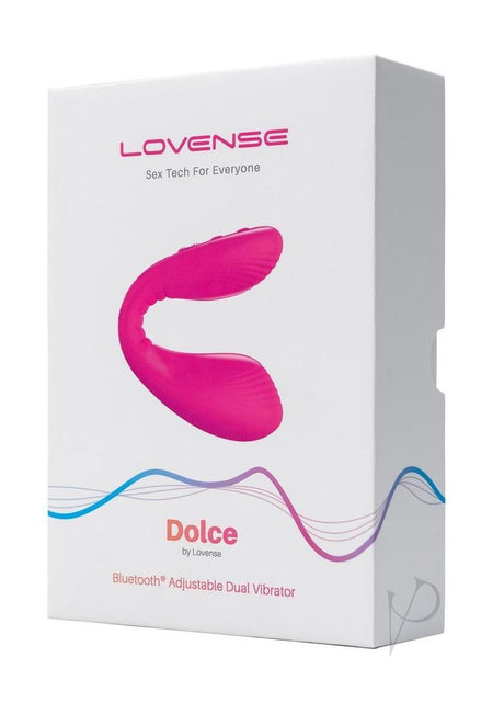 Lovense Dolce Silicone Rechargeable Dual Vibrator - Pink