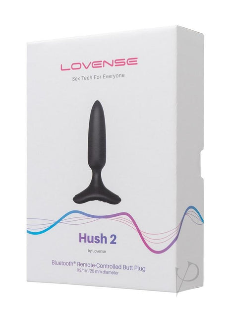 Lovense Hush 2 Rechargeable App Compatible Silicone Vibrating Anal Plug 1in - Black