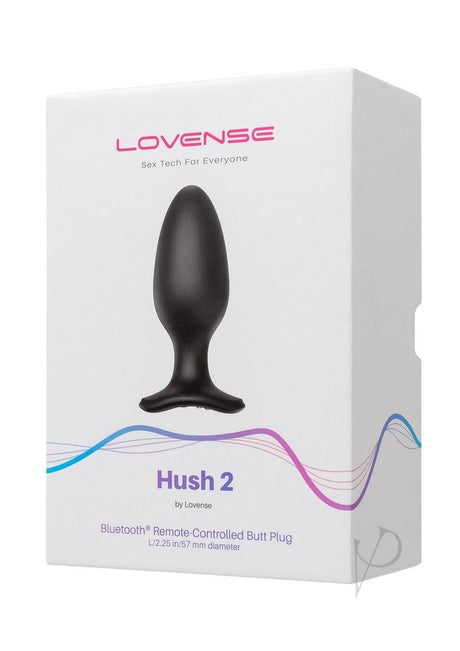 Lovense Hush 2 Rechargeable App Compatible Silicone Vibrating Anal Plug 2.25in - Black